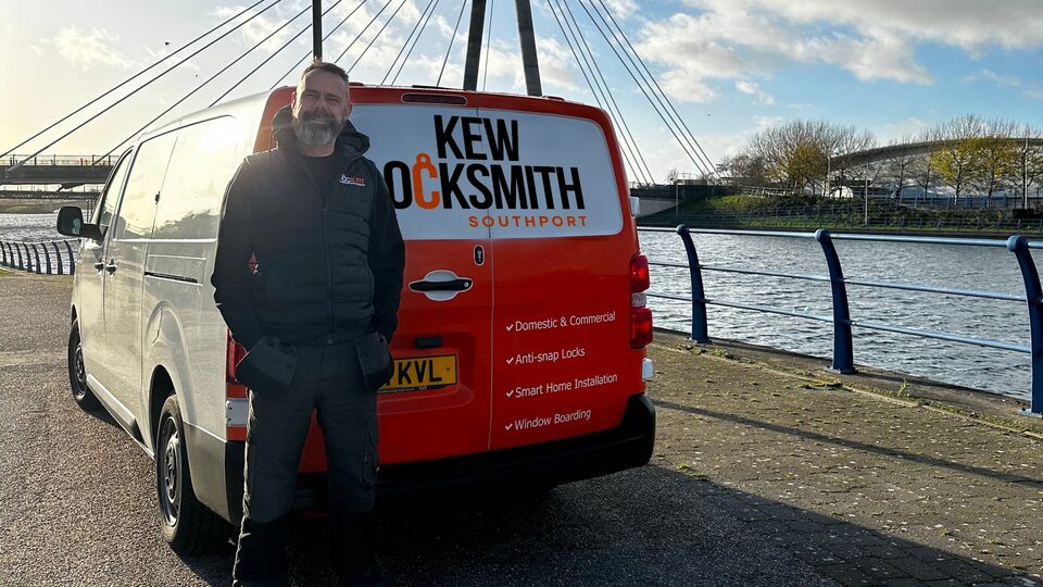 Nick standing next to his Kew Locksmith Southport van